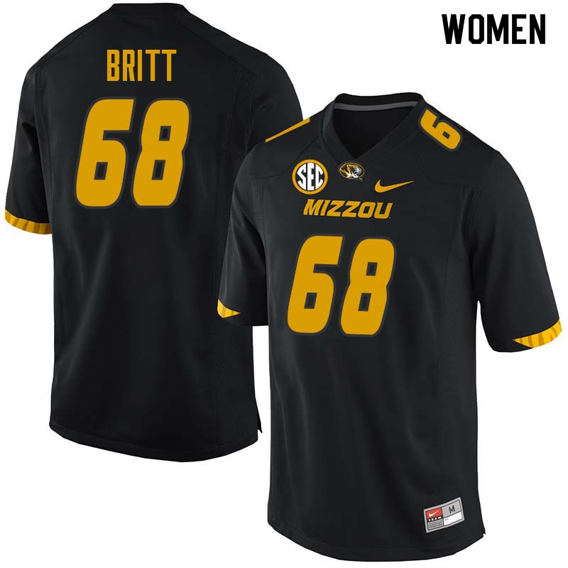 Women #68 Justin Britt Missouri Tigers College Football Jerseys Sale-Black